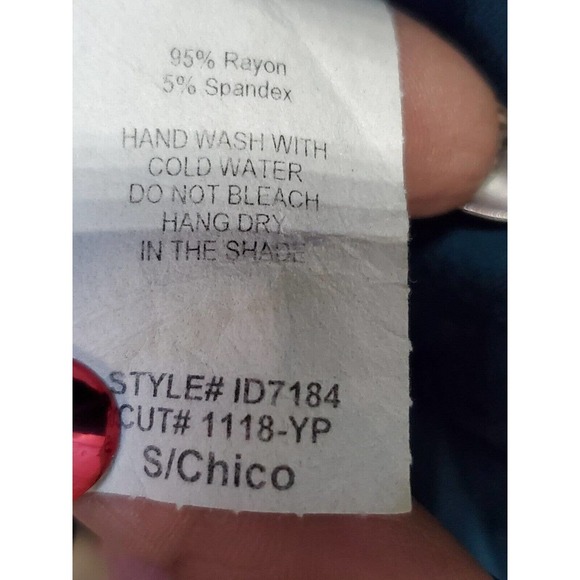 Inner Womens Blue Rayon Round Neck Cold Shoulder Sleeve Casual Top Blouse Small - Picture 9 of 11